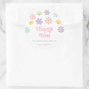 Pastel Daisy Flower Verjaardag Ronde Sticker