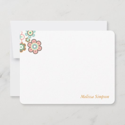 Pastel Daisy Flowers Blooms Baby shower Dank u Bedankkaart (Voorkant)