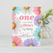 Pastel Daisy Meisje verjaardag Kaart (Staand voorkant)