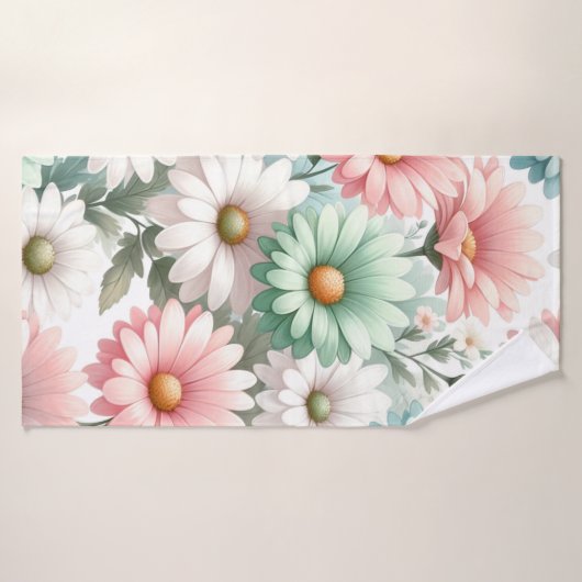 Pastel Daisy Print Badhanddoek (Badhanddoek)