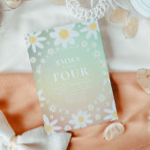 Pastel Daisy Verjaardagsfeestuitnodiging Kaart