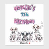 Pastel Dalmatian Dogs Birthday Party Sticker (Vel)