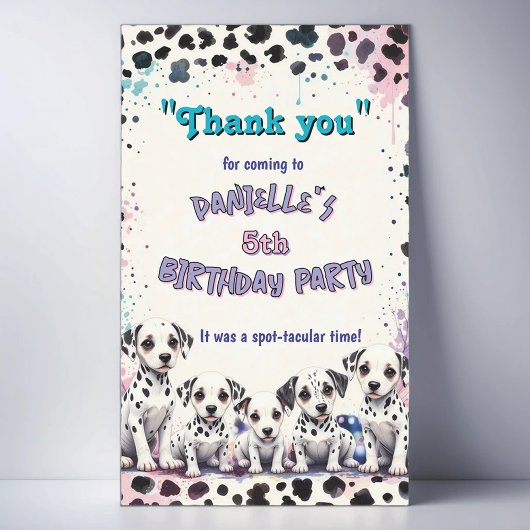 Pastel Dalmatian Spot-tacular Thank You  Rechthoekige Sticker