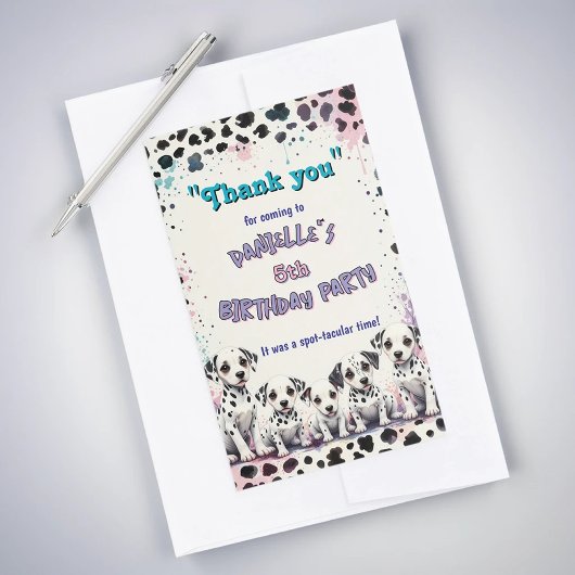 Pastel Dalmatian Spot-tacular Thank You Rechthoekige Sticker