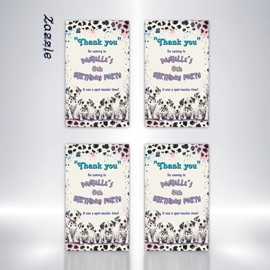 Pastel Dalmatian Spot-tacular Thank You  Rechthoekige Sticker