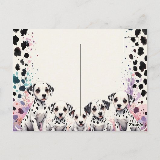 Pastel Dalmatische Spot-tacular Bedankt Briefkaart (Achterkant)