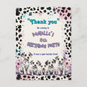 Pastel Dalmatische Spot-tacular Bedankt Briefkaart (Voorkant)