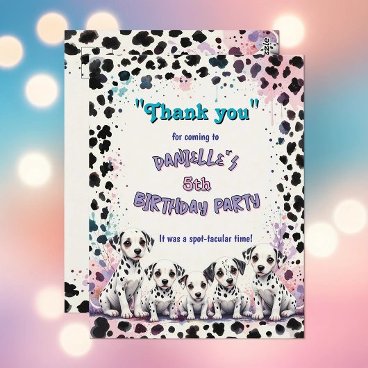 Pastel Dalmatische Spot-tacular Bedankt Briefkaart