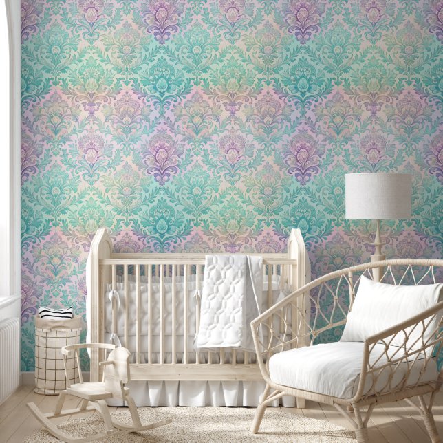 Pastel Damask Behang (Kinderen)