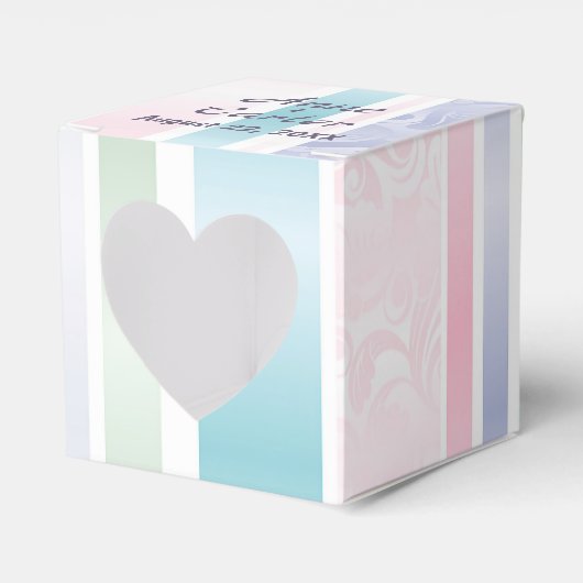 Pastel Damask bruiloft dank u Bedankdoosjes (Voorkant Zijde)