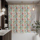 Pastel Damask Curtain Rococo Elegance for Bath Douchegordijn