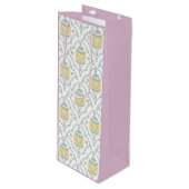 Pastel Damask Easter Eggs Patroon Gift Bag Wijn Cadeautas (Voorkant Gekanteld)