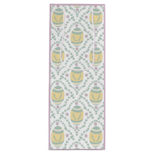 Pastel Damask Easter Eggs Patroon Gift Bag Wijn Cadeautas
