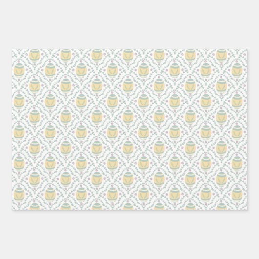 Pastel Damask Easter Eggs Patroon Wrapping Paper (Voorkant 2)