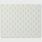 Pastel Damask Easter Eggs Patroon Wrapping Paper Cadeaupapier (Vlak)