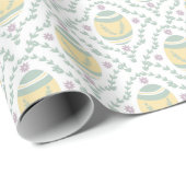 Pastel Damask Easter Eggs Patroon Wrapping Paper Cadeaupapier (Rol Hoek)