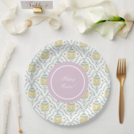 Pastel Damask Easter Eggs Pattern Papieren Bordje
