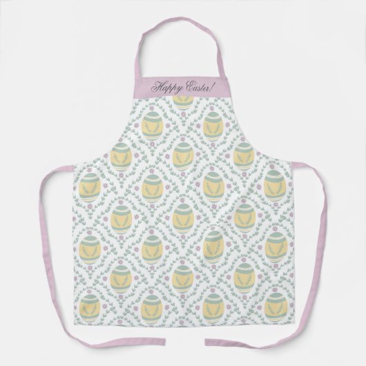 Pastel Damask Easter Eggs Pattern Schort (Voorkant)