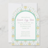 Pastel Damask Pasen Eiersoek Feest Uitnodiging (Voorkant)