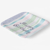 Pastel Damask voor verjaardag Papieren Bordje (Gebogen)