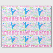Pastel Dancer Words Typografie Cadeaupapier (Vlak)