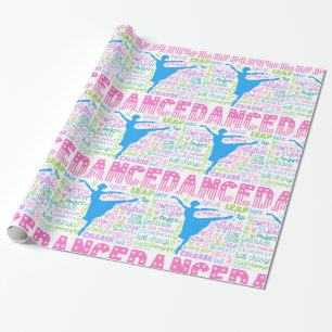 Pastel Dancer Words Typografie Cadeaupapier