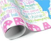 Pastel Dancer Words Typografie Cadeaupapier (Rol Hoek)