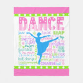 Pastel Dancer Words Typografie Fleece Deken (Voorkant)