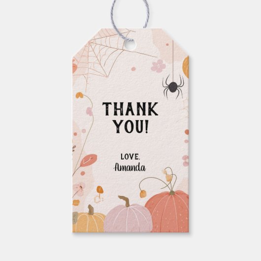 Pastel Dank u Halloween gunst Cadeaulabel (Voorkant)