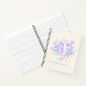 Pastel Dansende Dinosaurussen Paars Blauw Persoonl Notitieboek (Binnen)