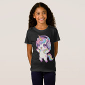 Pastel Dansende Eenhoorn  T-shirt (Voorkant volledig)