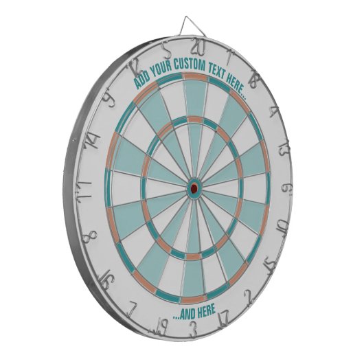Pastel Dartboard met aangepaste tekst Dartbord (Voorkant Links)