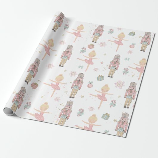 Pastel De Notenkraker Kerst Ballet Decoupage Cadeaupapier (Uitgerold)