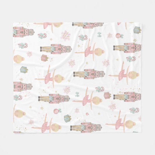 Pastel De Notenkraker Kerstballet Fleece Deken (Voorkant (Horizontaal))