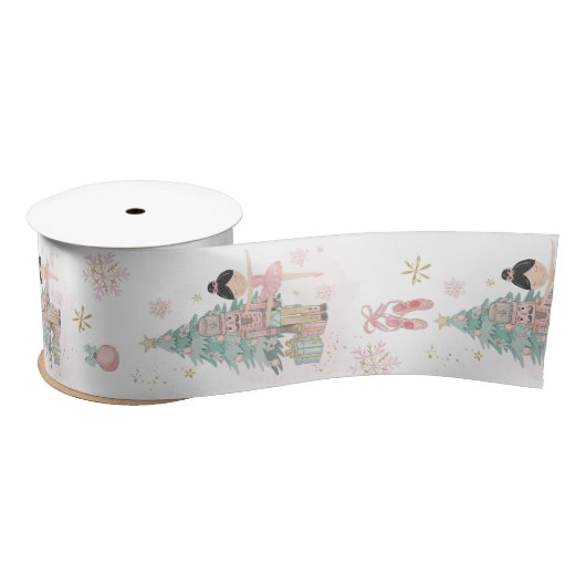 Pastel De Notenkraker Roze Kerstballet Satijnen Lint (Spoel)