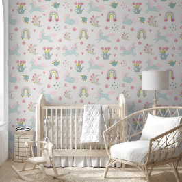 Pastel: De Serene Eenhoorn Tuin Behang