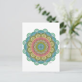 Pastel Defleur Mandala Briefkaart (Staand voorkant)