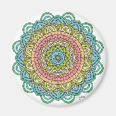 Pastel Defleur Mandala Magneet (Voorkant)