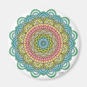 Pastel Defleur Mandala Magneet