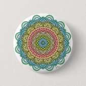 Pastel Defleur Mandala Ronde Button 5,7 Cm (Voorkant)