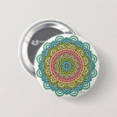 Pastel Defleur Mandala Ronde Button 5,7 Cm (Voorkant /achterkant)