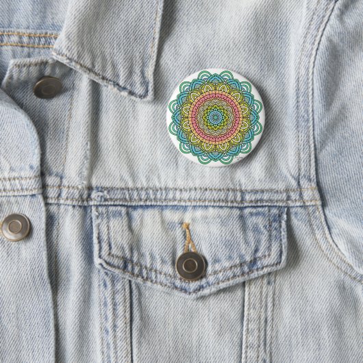Pastel Defleur Mandala Ronde Button 5,7 Cm (In situ)