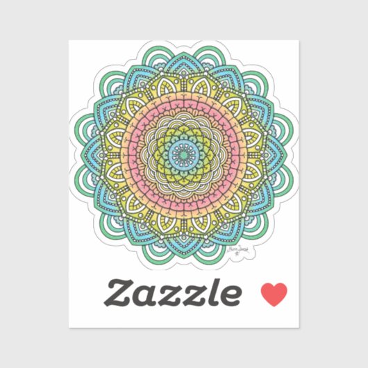 Pastel Defleur Mandala Sticker (Vel)