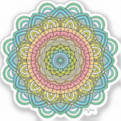 Pastel Defleur Mandala Sticker (Voorkant)