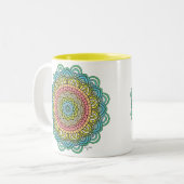 Pastel Defleur Mandala Tweekleurige Koffiemok (Voorkant links)