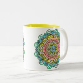 Pastel Defleur Mandala Tweekleurige Koffiemok