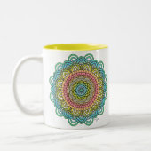 Pastel Defleur Mandala Tweekleurige Koffiemok (Links)