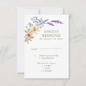 Pastel Delicate Wildflowers bruiloft RSVP Kaartje (Voorkant)