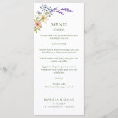 Pastel Delicate Wildflowers Wedding Menu (Voorkant)
