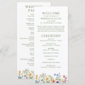 Pastel Delicate Wildflowers Wedding Program (Voorkant / Achterkant)
